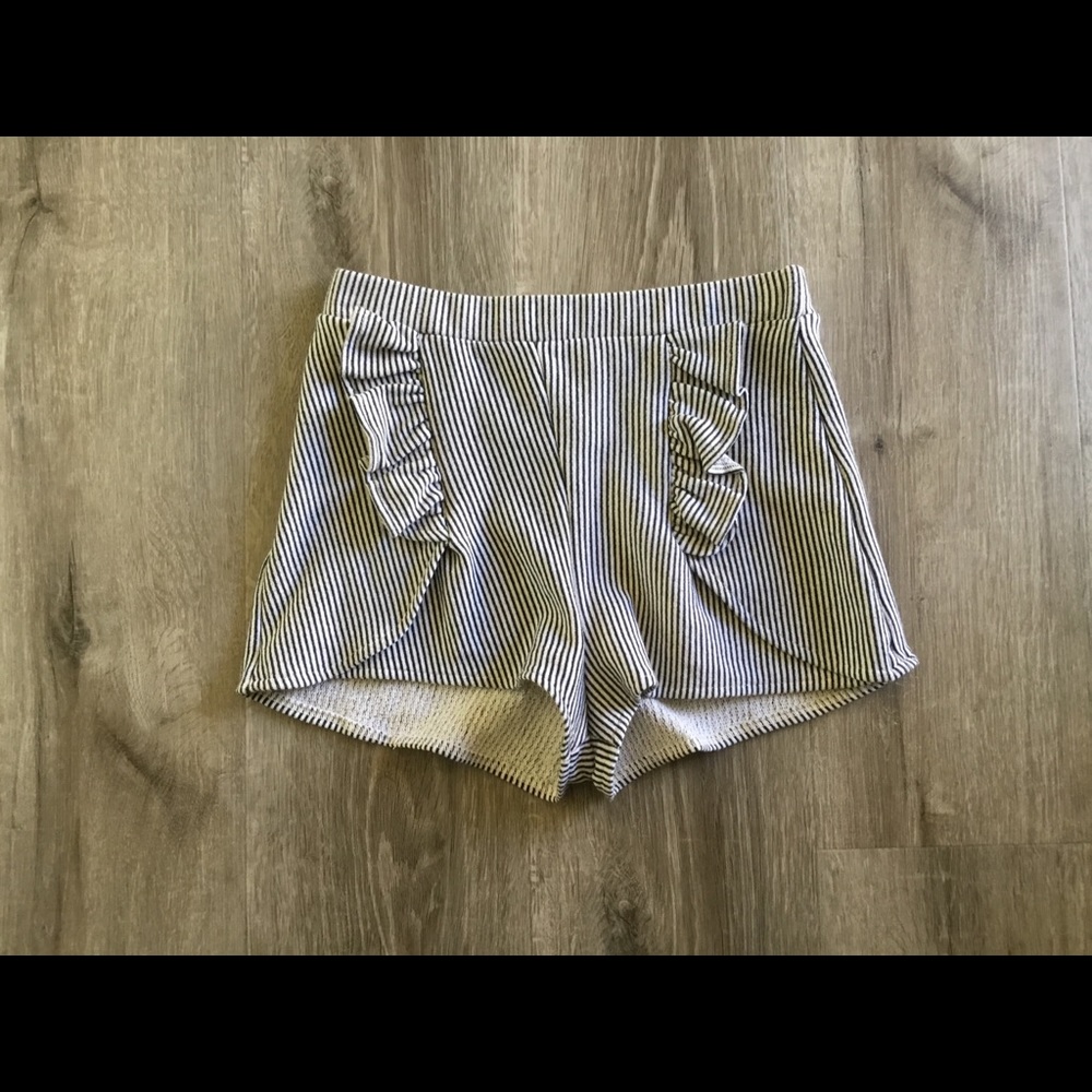 ZARA Black and White Stripe Shorts / Small
